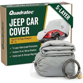 Quadratec Softbond 5-Layer Car Cover - Fits Jeep Wrangler JK & JL 2007-2026 - Jeep Cover Jeep Wrangler Cover Jeep Wrangler Rain Cover Jeep Wrangler Rain Cover - Includes Storage Tote in Saudi Arabia
