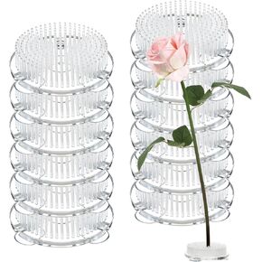 12 Pcs Plastic Flower Frogs, 2.7 Inch Clear Flora Frog for Arrangements Vase with Suction Cups Round Flower Holder with Buckle for Home, Wedding Decoration, Summer Activity in Saudi Arabia