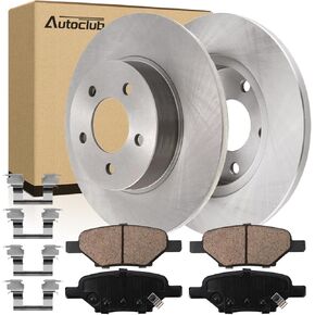 AUTOCLUB Rear Brake Kit, for 2004 2005 2006 2007 2008 2009 2010 2011 2012 Chevy Malibu Brake Pads and Rotors, for 2005 2006 2007 Cobalt 2008 2009 2010 HHR, for Pontiac G5 G6 Brakes, Replacement 10.63" in Kuwait