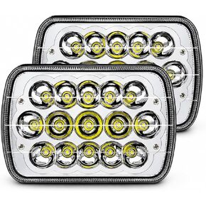 5x7 LED Headlight, H6054 7x6 LED Headlights Anti-Glare, 180W 600% Brighter with White DRL & Amber Turn Signal, Hi/Low Beam Sealed Beam for Jeep Cherokee XJ, Wrangler YJ, GMC Comanche MJ in Saudi Arabia
