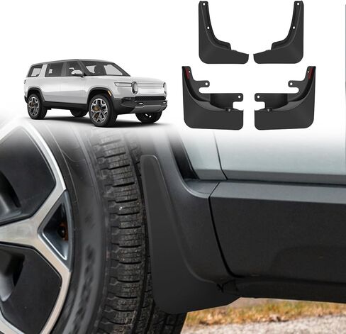 BestEvMod Mud Flaps Splash Guards Compatible with Rivian R1S 2022 2023 2024 2025 2026 Accessories Splash Fender Winter Vehicle Sediment Dirt Protection Mudflaps Set of 4 No Need to Drill Holes in Kuwait