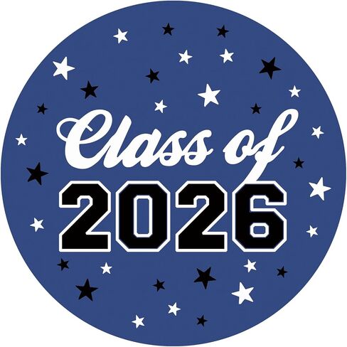 120 Pack Class of 2026 Graduation Stickers – Blue Party Favor Bag Labels, 1.6 Inch Round Envelope Seals, Graduation Party Favors & Decorations (Available in Black, Red, and Blue) in Saudi Arabia