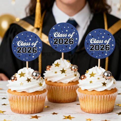 120 Pack Class of 2026 Graduation Stickers – Blue Party Favor Bag Labels, 1.6 Inch Round Envelope Seals, Graduation Party Favors & Decorations (Available in Black, Red, and Blue) in Saudi Arabia