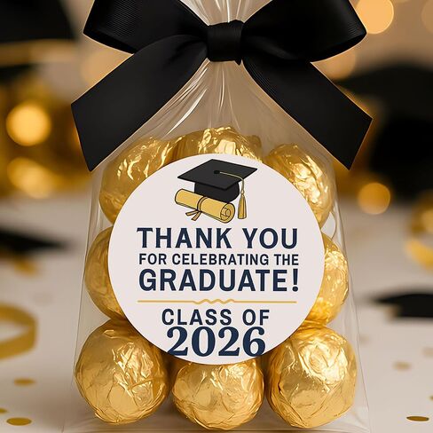 ملصقات التخرج شكرًا لك، ملصقات فئة 2026 للأظرف، ملصقات هدايا لحفلات التخرج لحقائب الهدايا، وحقائب الهدايا، والبطاقات، 120 قطعة 1.6 بوصة in Kuwait