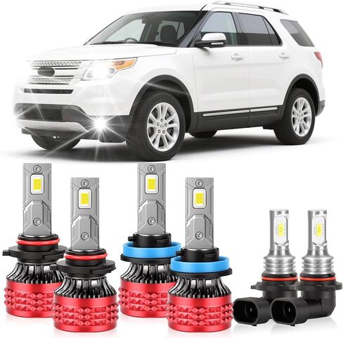 Light Bulbs Kit Compatible For Ford F-150 2015-2023, 6000K White Plug-and-Play Super Bright Lights Bulbs, 1:1 Real Size, Efficient Heat Dissipation, No Error, With Cooling Fan, 6Pack in Saudi Arabia