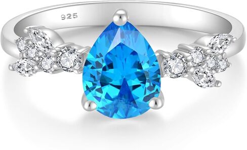 Pear Cut Moissanite Wedding Ring,1 Carat D Color VVS1 Engagement Rings for Women Promise Rings Sterling Silver for Her in Saudi Arabia
