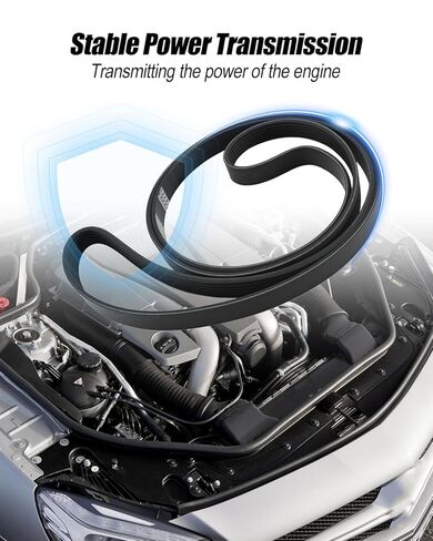 حزام محرك اعوج K070750 مناسب لسيارة Toyota Camry 2007-2009 Corolla 2009-2012 Matrix 2009-2013 RAV4 2006-2008 Scion xB 2012-2015 Pontiac Vibe 2009-2010 استبدال 5070750 7PK1905 in Kuwait