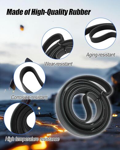 حزام محرك اعوج K070750 مناسب لسيارة Toyota Camry 2007-2009 Corolla 2009-2012 Matrix 2009-2013 RAV4 2006-2008 Scion xB 2012-2015 Pontiac Vibe 2009-2010 استبدال 5070750 7PK1905 in Kuwait