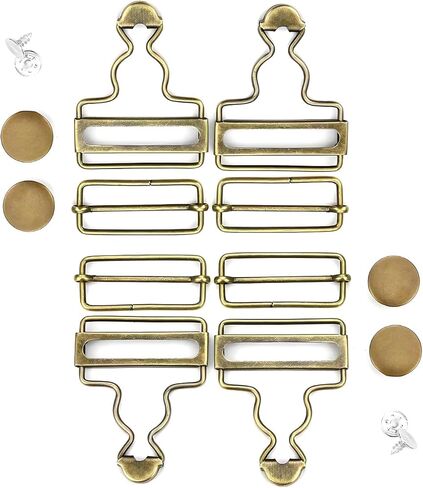 Metal Overalls Buckles 1-1/2" Suspender Clips Buckle with Adjustable Tri Glide Slide Buckle and Buttons for Jeans Bib Pants 4pcs in Saudi Arabia