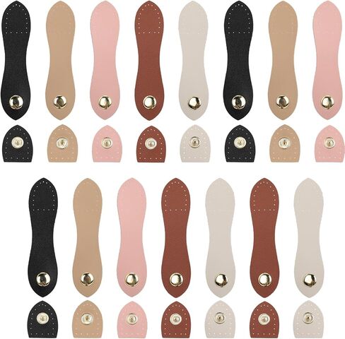 15 PCS Leather Snap Buckles Button Closures, Sew On Snap Buttons for Purse Wallet Bag Making, PU Leather Buckle Fasteners for DIY Crafts (Multi-Color) in Saudi Arabia