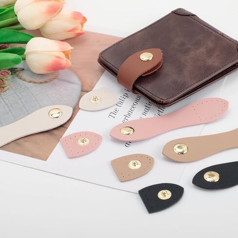 15 PCS Leather Snap Buckles Button Closures, Sew On Snap Buttons for Purse Wallet Bag Making, PU Leather Buckle Fasteners for DIY Crafts (Multi-Color) in Saudi Arabia
