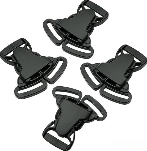 4PCS Split-Type Lock Buckle Black Plastic 1-Inch Three-Way Snap-Type Dining Chair Buckle in Saudi Arabia