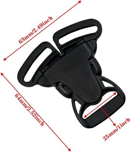 4PCS Split-Type Lock Buckle Black Plastic 1-Inch Three-Way Snap-Type Dining Chair Buckle in Saudi Arabia