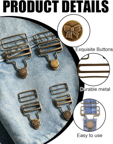15 Pieces Overall Buckles Replacement Set Bronze Vintage Metal Bib Overalls Clasp with Slide Buckles Buttons and Screwdriver for Jeans Suspender Clips Bib Pants Repair and DIY Projects in Saudi Arabia