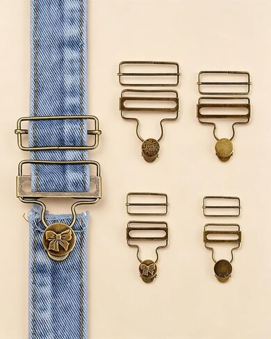 15 Pieces Overall Buckles Replacement Set Bronze Vintage Metal Bib Overalls Clasp with Slide Buckles Buttons and Screwdriver for Jeans Suspender Clips Bib Pants Repair and DIY Projects in Saudi Arabia