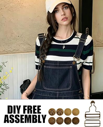 15 Pieces Overall Buckles Replacement Set Bronze Vintage Metal Bib Overalls Clasp with Slide Buckles Buttons and Screwdriver for Jeans Suspender Clips Bib Pants Repair and DIY Projects in Saudi Arabia