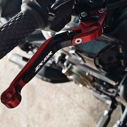 أجزاء معدلة لفرامل الدراجات النارية وأذرع القابض متوافقة مع ZX 10R ZX10RR ZX-10R 2025 2024 2023 2022-2016 رافعة فرامل قابلة للتعديل وقابلة للطي وقابلة للتمديد (أحمر) in Kuwait