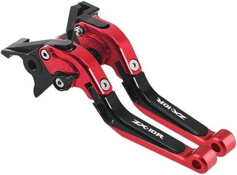 أجزاء معدلة لفرامل الدراجات النارية وأذرع القابض متوافقة مع ZX 10R ZX10RR ZX-10R 2025 2024 2023 2022-2016 رافعة فرامل قابلة للتعديل وقابلة للطي وقابلة للتمديد (أحمر) in Kuwait