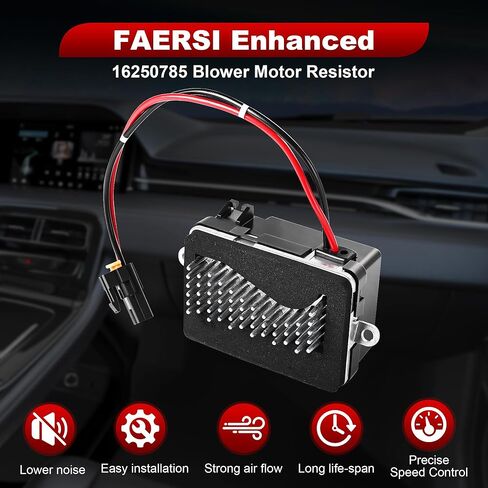FAERSI 16250785 مقاوم محرك منفاخ HVAC متوافق مع شيفروليه سيلفرادو 1500 2500 3500، لسيارة شيفروليه سوبربان تاهو جي إم سي سييرا يوكون XL 2001-2002 وحدة التحكم في المروحة OE # 16250875 RU887 158794 in Kuwait