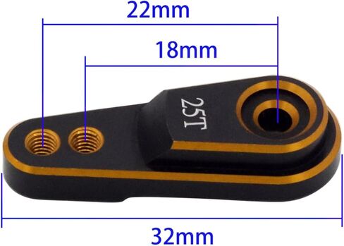 Servo Horn Arms Aluminium Alloy 25T RC Servo Horns Multi-Purpose Steering Gear Arm Bidirectional Servo Arm Black Gold & Black Silver (2 PCS) in Saudi Arabia