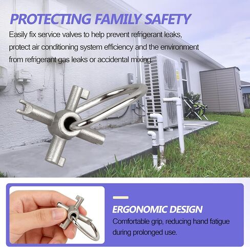 HVAC Locking Cap Key - Universal 4-Bit Multi-Use Tool for 410A & R22 Refrigerant Safety Caps, Tamper Resistant Key for Installation & Removal of HVAC Locking Caps 1 Pc in Saudi Arabia