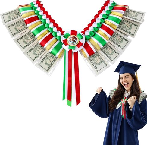 نورمي فئة 2026 المكسيكي التخرج المال وشاح علم المكسيك مضفر سرق المكسيكي التخرج المال هدية أخضر أبيض أحمر حامل النقود لوازم الحفلات غراد وشاح الديكور لكبار الخريجين in Kuwait