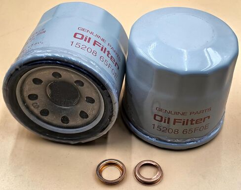 Struggling 15208-65F0E Oil Filter + Drain Plug Gasket MOTORS 11026-JA00A Compatible with Nissan Infiniti Rogue Frontier Pathfinder Quest Murano Titan Sentra 15208-65F00 11026-01F10 15208-65F0C (1pc) in Kuwait