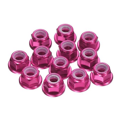 MECCANIXITY 12 Pcs M4 Pitch 0.7mm Aluminum Alloy Lock Nuts Flange Nut Nylon Locking Serrated for RC Car Parts Drone Quadcopter Accessories Motor Adapter Fastener, Black in Saudi Arabia