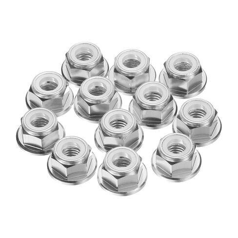 MECCANIXITY 12 Pcs M4 Pitch 0.7mm Aluminum Alloy Lock Nuts Flange Nut Nylon Locking Serrated for RC Car Parts Drone Quadcopter Accessories Motor Adapter Fastener, Black in Saudi Arabia