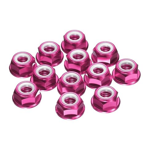 MECCANIXITY 12 Pcs M4 Pitch 0.7mm Aluminum Alloy Lock Nuts Flange Nut Nylon Locking Serrated for RC Car Parts Drone Quadcopter Accessories Motor Adapter Fastener, Black in Saudi Arabia