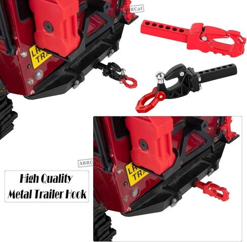 جزء ترقيات ديكور RC لـ 1/10 SCX10، Trx4/6، GEN7/8، جاك، خزان الوقود، مجرفة، فأس، سلسلة مقطورة/خطاف/حبل/مستقبل/حبل قوة مرن، هوائي، زجاجة نيتروجين، سلم، لوحة الاسترداد، أحمر in Saudi Arabia