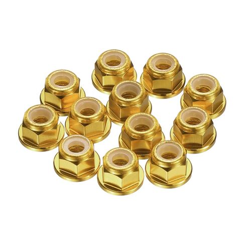 MECCANIXITY 12 Pcs M4 Pitch 0.7mm Aluminum Alloy Lock Nuts Flange Nut Nylon Locking Serrated for RC Car Parts Drone Quadcopter Accessories Motor Adapter Fastener, Black in Saudi Arabia