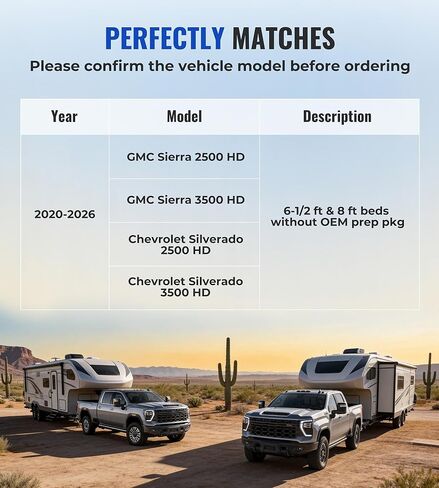 وصلة عنق الإوزة شديدة التحمل تناسب 2020-2026 شيفروليه سيلفرادو 2500 و3500 HD، GMC Sierra 2500 و3500 HD، 30 كيلو رطل GTW، تصميم كرة مخفية in Kuwait