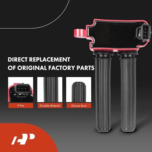حزمة ملف إشعال A-Premium 8x (أحمر) و16x شمعات إشعال إيريديوم متوافقة مع دودج رام 1500 2500 3500 دورانجو تشالنجر تشارجر وجيب جراند شيروكي وكرايسلر in Kuwait