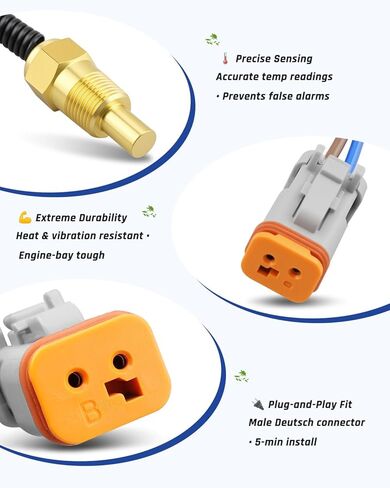 Coolant Water Temperature Sensor 41-6538 Fit for Thermo King/Yanmar Replace 414992 415065 416538 41-5065 1E27507G01 17095025 41-4992 in Saudi Arabia