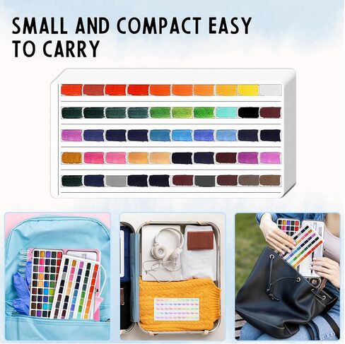 20 Sheets Color Swatch Chart Fits 50 100 Colors Watercolor Paint Set Watercolor Swatch Cards Blank Color Chart Template 7.9x4 Inch Portable Paint Kit for Adult Beginners Professional Painting Lovers in Saudi Arabia