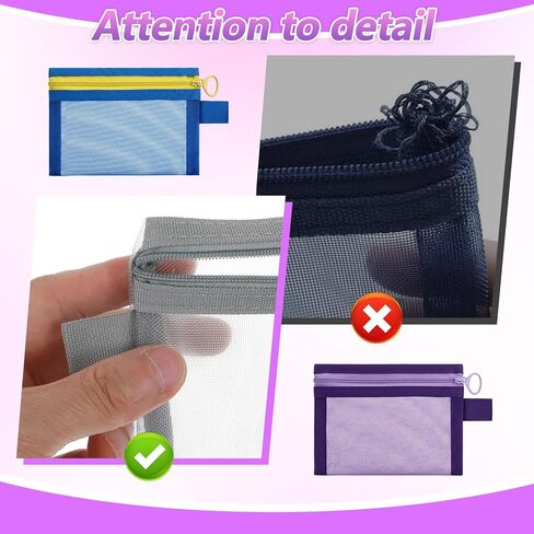 5Pcs Small Mesh Zipper Pouch Bags for Purse, Mini Mesh Bags with Zipper, Purse Organizer Pouches Insert for Women Travel Bathroom School Organizing in Saudi Arabia