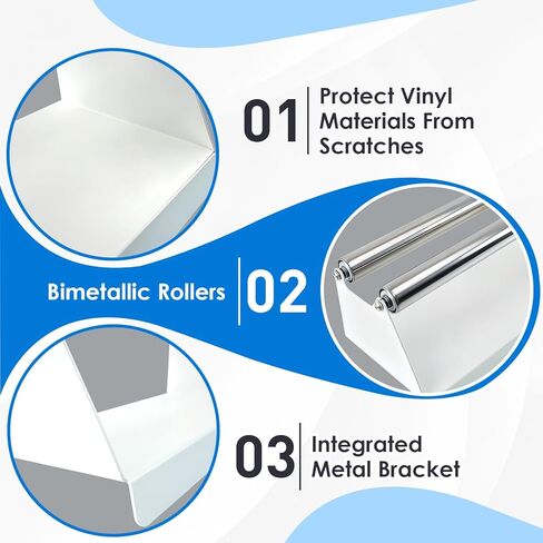 Premium Metal Vinyl Roll Display Holder, Fit for Wallpaper, Applying Window Film, Transfer Paper, TapeMedia Roll Holder Mobile, Double-Layer Metal Drum Rod, White Spray Paint in Saudi Arabia