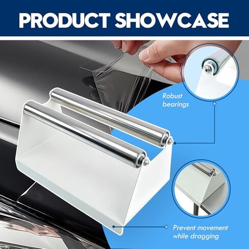 Premium Metal Vinyl Roll Display Holder, Fit for Wallpaper, Applying Window Film, Transfer Paper, TapeMedia Roll Holder Mobile, Double-Layer Metal Drum Rod, White Spray Paint in Saudi Arabia