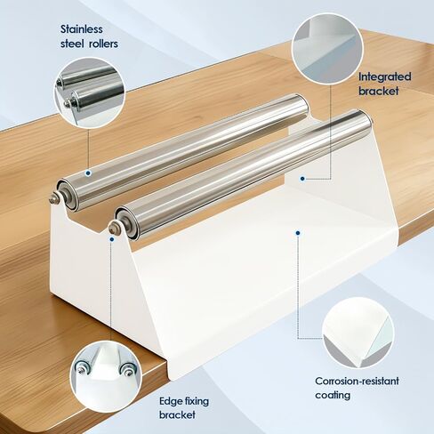 Premium Metal Vinyl Roll Display Holder, Fit for Wallpaper, Applying Window Film, Transfer Paper, TapeMedia Roll Holder Mobile, Double-Layer Metal Drum Rod, White Spray Paint in Saudi Arabia
