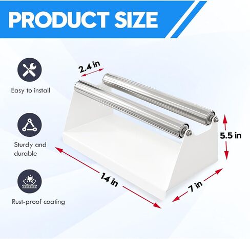 Premium Metal Vinyl Roll Display Holder, Fit for Wallpaper, Applying Window Film, Transfer Paper, TapeMedia Roll Holder Mobile, Double-Layer Metal Drum Rod, White Spray Paint in Saudi Arabia