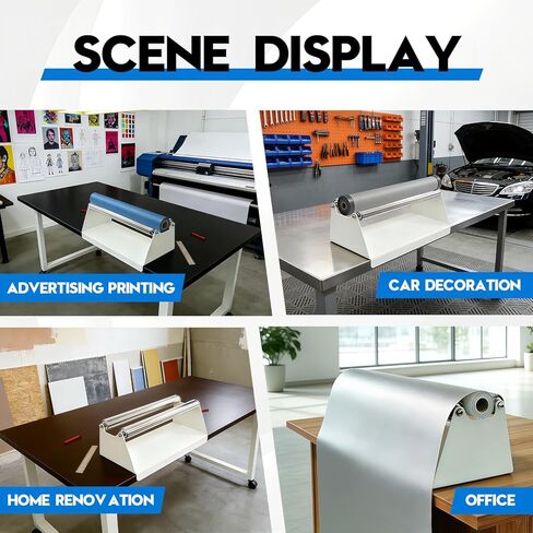 Premium Metal Vinyl Roll Display Holder, Fit for Wallpaper, Applying Window Film, Transfer Paper, TapeMedia Roll Holder Mobile, Double-Layer Metal Drum Rod, White Spray Paint in Saudi Arabia