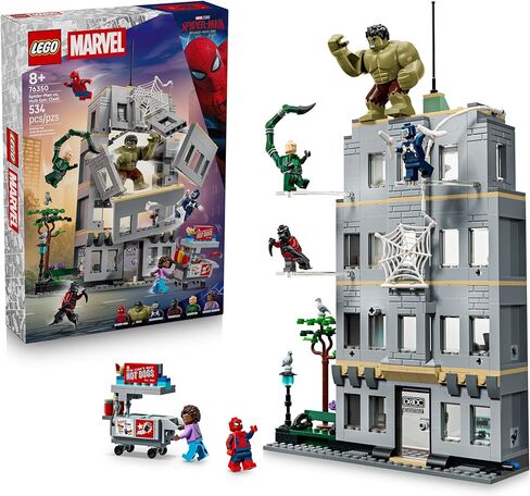 LEGO Marvel Spider-Man vs Hulk Epic Clash - Super Hero Building Toy for Boys & Girls, Ages 8+ - Includes 5 Minifigures & Hulk Figure - Spider-Man Toy for Fans - Gift for Birthdays - 76350 in Kuwait