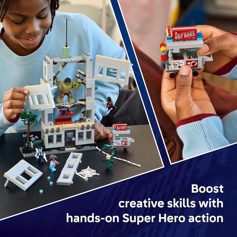 LEGO Marvel Spider-Man vs Hulk Epic Clash - Super Hero Building Toy for Boys & Girls, Ages 8+ - Includes 5 Minifigures & Hulk Figure - Spider-Man Toy for Fans - Gift for Birthdays - 76350 in Kuwait