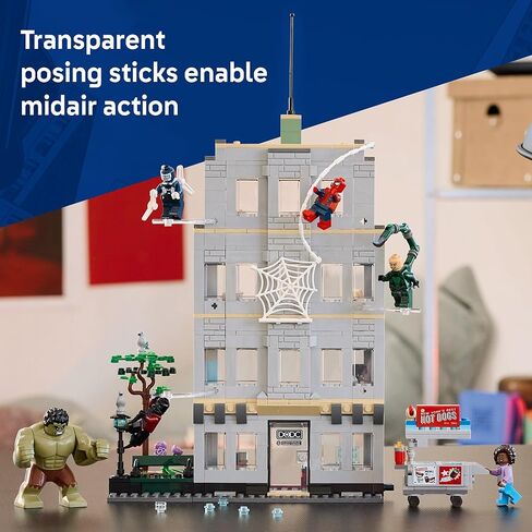 LEGO Marvel Spider-Man vs Hulk Epic Clash - Super Hero Building Toy for Boys & Girls, Ages 8+ - Includes 5 Minifigures & Hulk Figure - Spider-Man Toy for Fans - Gift for Birthdays - 76350 in Kuwait