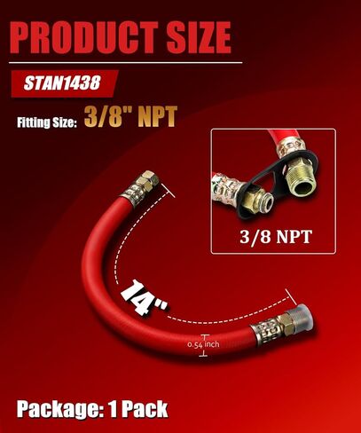 3/8" NPT Oil Drain Hose STAN1438 Replacement 14 Inch Engine Oil Drain Hose Heavy Duty Brass Fitting Reinforced Rubber Fits Tecumseh Kohler Briggs Riding Mower Lawn Tractor in Saudi Arabia