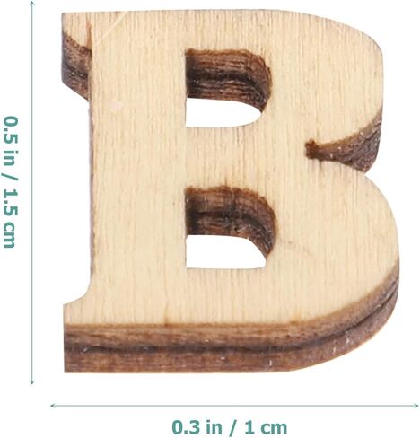 100pcs Wooden Letters for Wood Crafts Rustic Home Decor 1/4 inch Wood Alphabet Letters Stickers Wedding Scrapbook Mini Unfinished Mini Blank Wooden, Random in Kuwait
