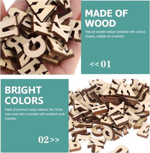 100pcs Wooden Letters for Wood Crafts Rustic Home Decor 1/4 inch Wood Alphabet Letters Stickers Wedding Scrapbook Mini Unfinished Mini Blank Wooden, Random in Kuwait