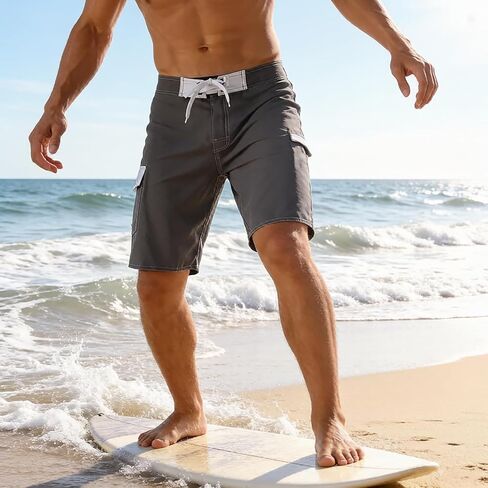 Men's Beach Shorts Quick Dry Summer Vacation Zipper Pocket Swim Trunk in Saudi Arabia