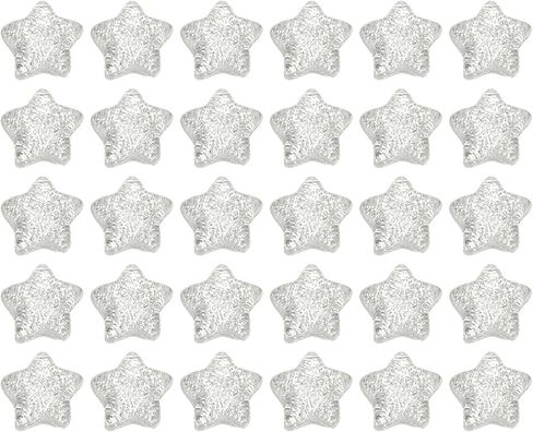 PATIKIL 60 Pcs Flat Back Resin Star Beads, Glitter Star Charms Bulk Mini Flat Back Beads Embellishments for DIY Crafts Phone Case, Silver in Kuwait